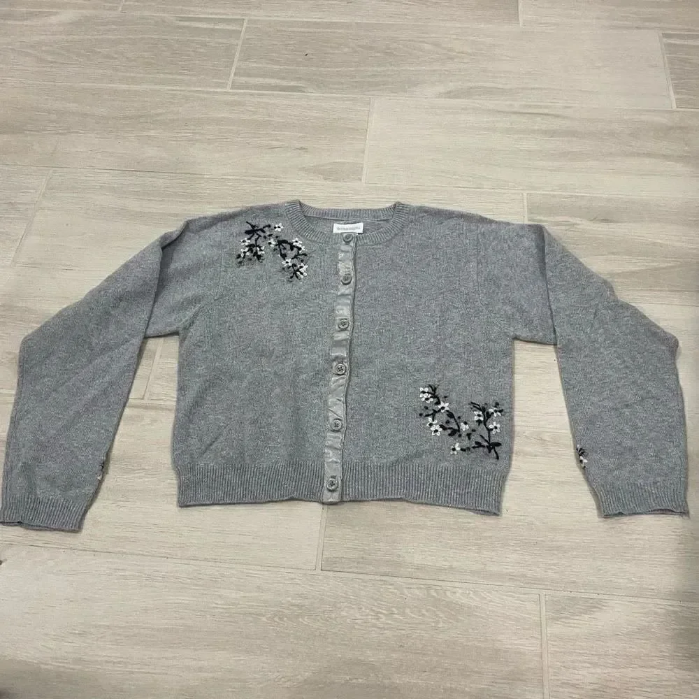 Gymboree Gray Sweater With Flowers